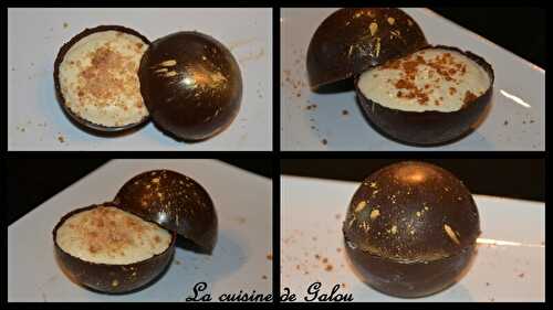 MOUSSE AU MASCARPONE CITRONNEE ET SA SPHERE EN CHOCOLAT