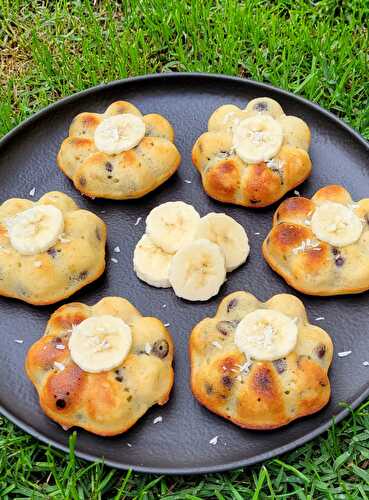 PETITS MOELLEUX BANANE, NOIX DE COCO ET PEPITES DE CHOCOLAT