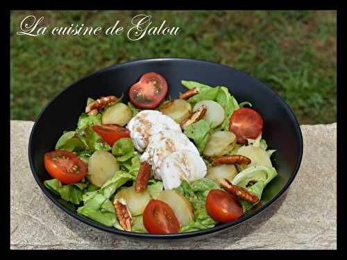 SALADE DE CHEVRE, POMMES GRENAILLES ET MIEL