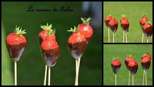 SUCETTES DE FRAISES AU CHOCOLAT