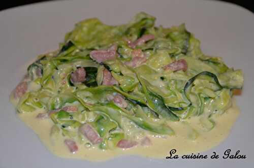 TAGLIATELLES DE COURGETTES A LA CARBONARA