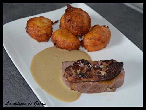 TOURNEDOS ROSSINI ET SA SAUCE AU FOIE GRAS ET SES POMMES DAUPHINES MAISON