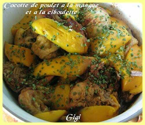 Cocotte de poulet à la mangue et à la ciboulette