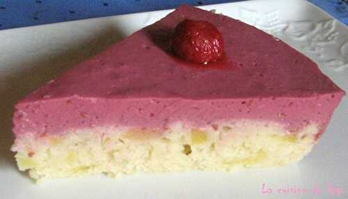 Gâteau au tofu soyeux pomme-framboises