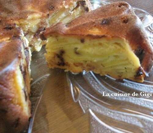 Gâteau aux pommes ricotta et pépites de chocolat