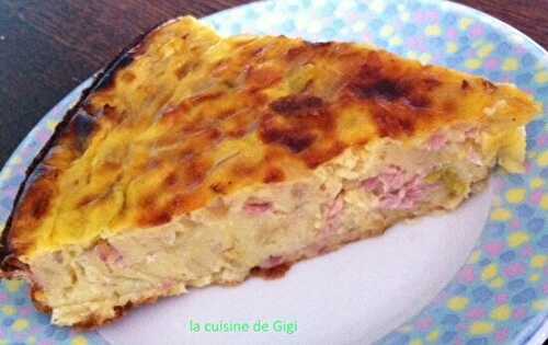 Quiche sans pâte aux poireaux, jambon ww