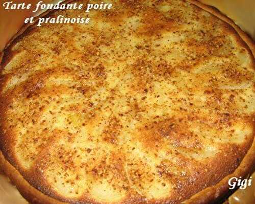 Tarte fondante poire, pralinoise