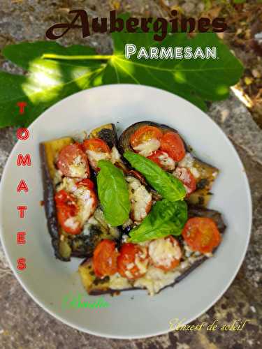 Aubergines à la poêle, aux tomates confites et basilic