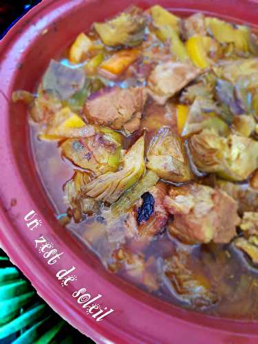 Tajine d'agneau aux artichauts et citrons