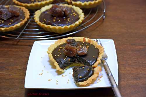 Tartelettes à la crème de marron et chocolat