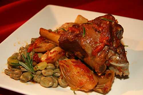 Braisé de jarrets d’agneau aux tomates et au fenouil