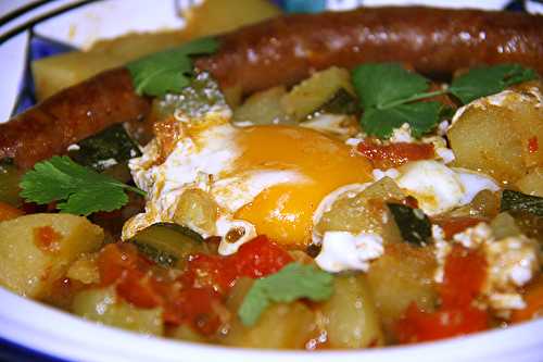 Chakchouka aux oeuf et merguez