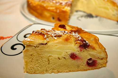 Clafoutis aux pommes et canneberges