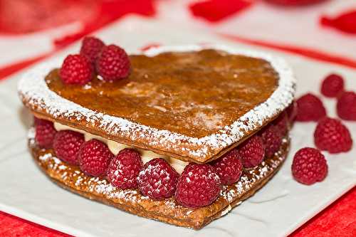 Cœur feuilleté vanille framboises pour la fête des Mamans