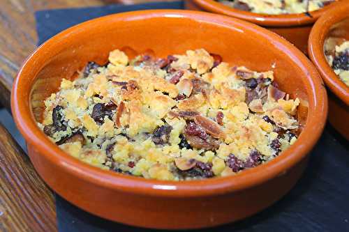 Crumbles de champignons des bois aux lardons fumés