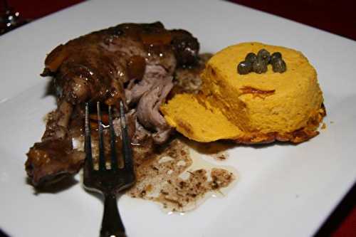 Cuisses de canards au vin et flan de patate douce