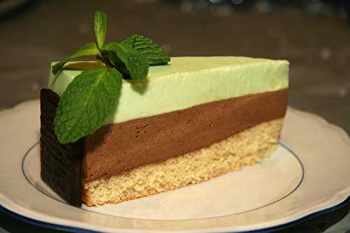 Entremet menthe-chocolat façon After Eight