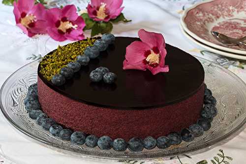 Entremet myrtilles et framboises