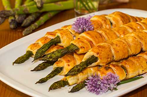 Feuilletés d’asperges vertes au saumon