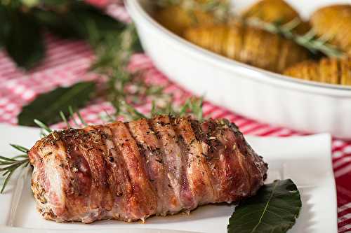 Filet mignon de porc en habit de lard fumé