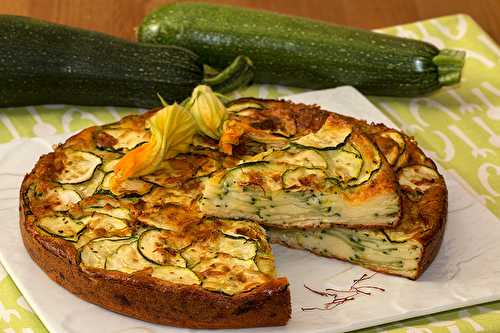 Gâteau invisible aux courgettes origan et safran