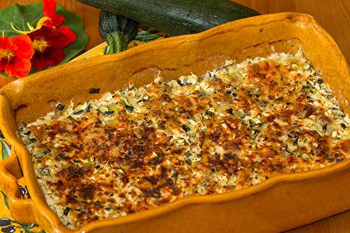 Gratin de courgettes aux ravioles de Royans