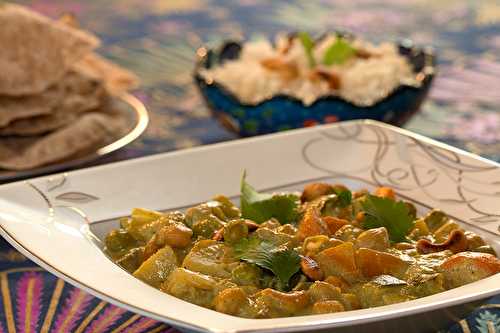 Korma de légumes et pain chapati