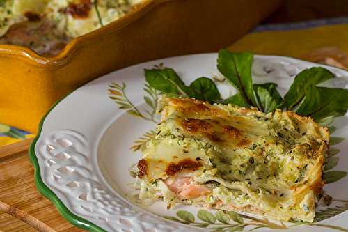 Lasagnes aux courgettes et saumon fumé