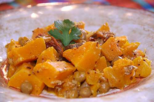 Mijoté de butternut aux pois chiches et abricots secs