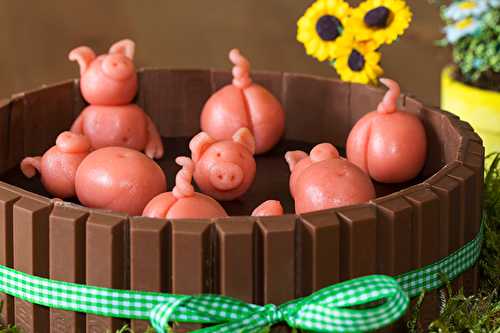 Petits cochons roses tout mignons dans leur jacuzzi