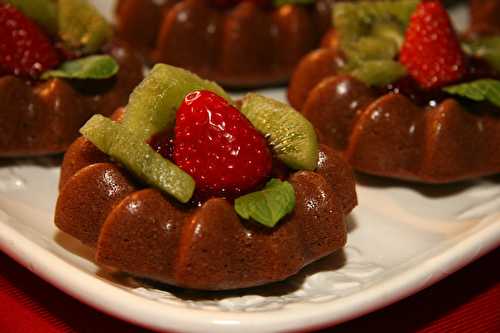 Petits paniers au chocolat et fruits rouges et Cointreau cuisine