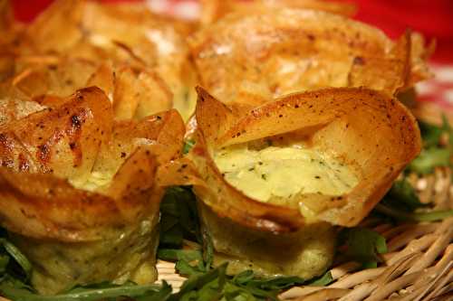 Petits paniers d’escargots au chèvre frais et persillade