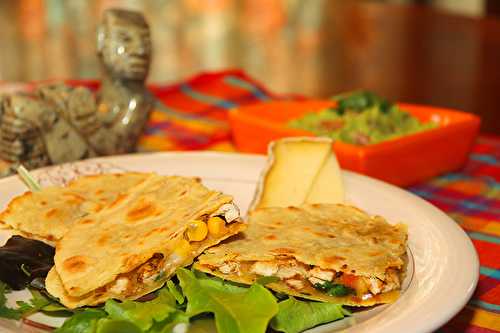 Quesadillas poulet-fromage et Guacamole