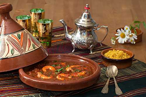 Tajine de crevettes à la chermoula