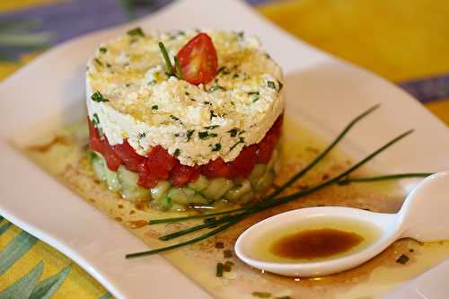 Tartare de concombre, tomate et feta