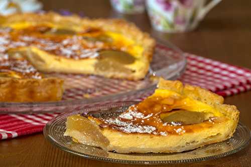 Tarte au fromage aux pêches