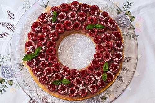 Tarte couronne aux framboises