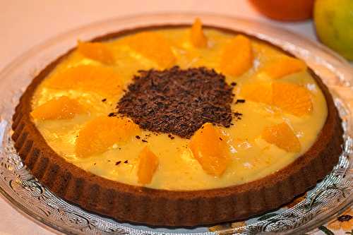 Tarte génoise chocolat orange-bergamote