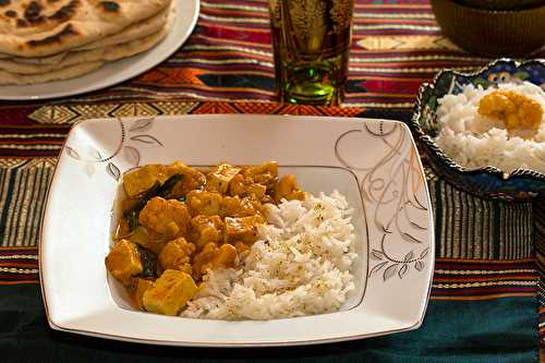 Tofu korma au chou-fleu