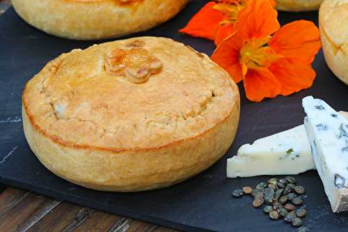 Tourte aux lentilles et lardons à la fourme d’Ambert