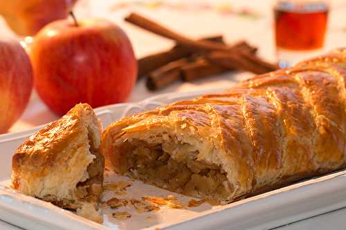 Tresse feuilletée aux pommes et au sirop d’érable