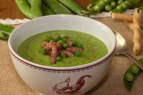 Velouté de petits pois aux lardons