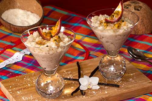 Riz au lait de coco à la vanille et fruits de la passion