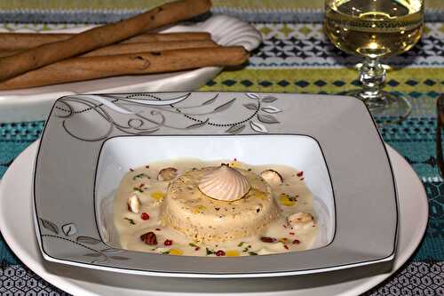 Flans de foie gras et velouté de topinambours