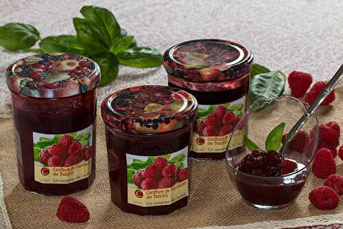 Confiture de framboises au basilic