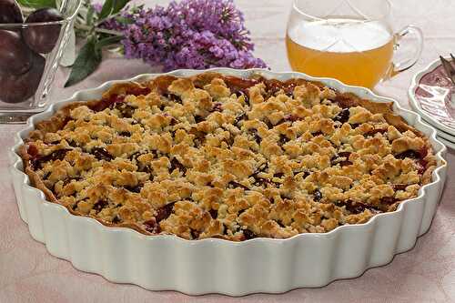 Tarte streusel aux quetsches à la cannelle