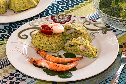 Flans de brocoli aux crevettes