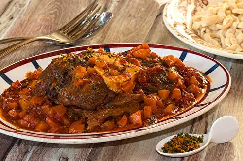 Osso bucco de jarret de bœuf, gremolata à l’orange