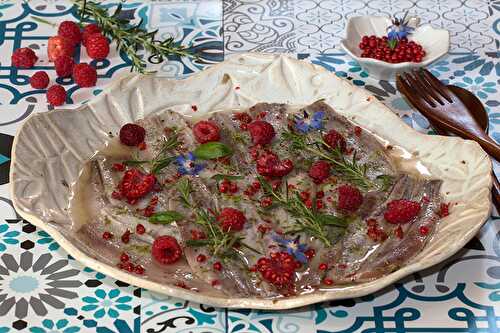 Ceviche de sardines aux framboises