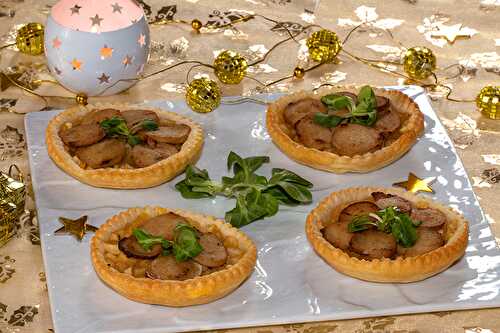 Tartelettes  feuilletées aux pommes et boudin blanc